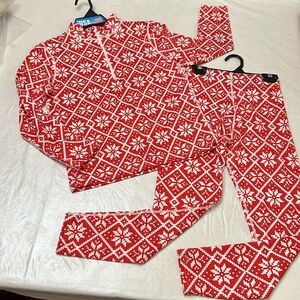 PolarMax QUATTRO FLEECE BASELAYER SET - Red/White